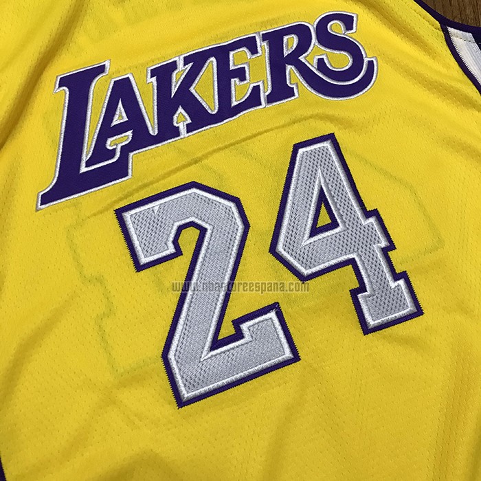 Camiseta Los Angeles Lakers Kobe Bryant NO 24 Mitchell & Ness Amarillo